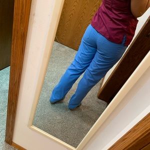Women’s scrub pants curl blue